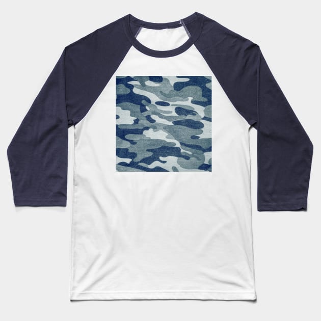Navy Camouflage Baseball T-Shirt by Minimo Creation